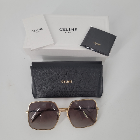 Celine CL40078U 30F Brown Square Sunglasses - Picture 1 of 10